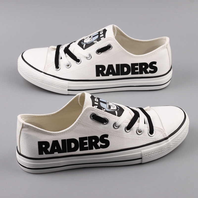 Women's NFL Oakland Raiders Repeat Print Low Top Sneakers 006